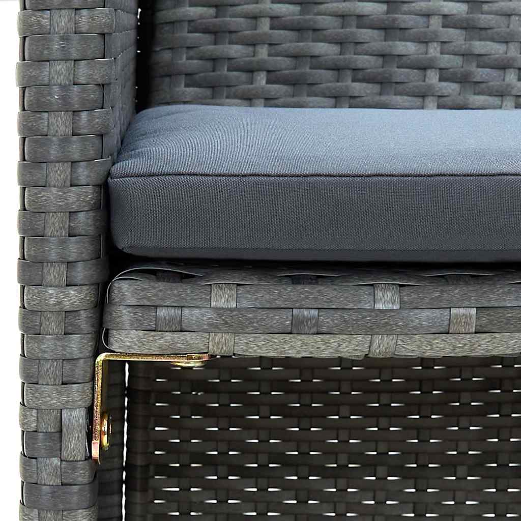 Vidaxl tuinbank 2-zits met kussens poly rattan grijs