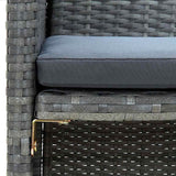 Vidaxl tuinbank 2-zits met kussens poly rattan grijs