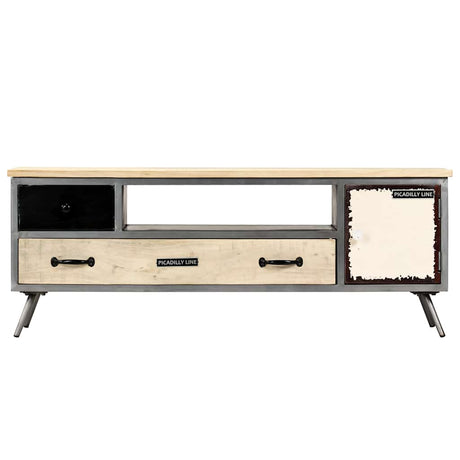 Vidaxl tv-meubel 120x30x45 cm massief mangohout en staal