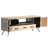 Vidaxl tv-meubel 120x30x45 cm massief mangohout en staal