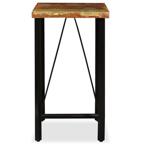 Vidaxl barset massief gerecycled hout en echt leer 3-delig