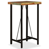 Vidaxl barset massief gerecycled hout, echt leer en canvas 3-delig