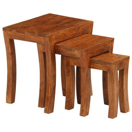 Vidaxl 3-delige tafeltjesset 50x35x50 cm massief acaciahout bruin