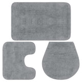 Vidaxl Bathmatting Set Fabric Grigio 3 pezzi