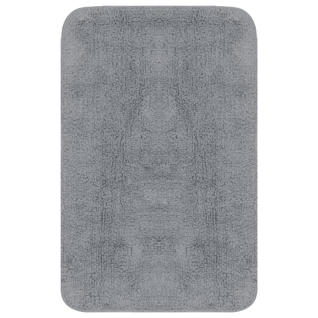 Vidaxl Bathmatting Set Fabric Grigio 3 pezzi