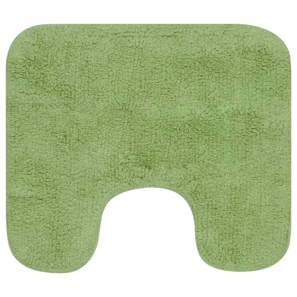 Vidaxl Bathmatting Set Fabric Green 3 pezzi