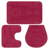 Vidaxl Bathmatting Set Fabric Fuchsia 3 pièces