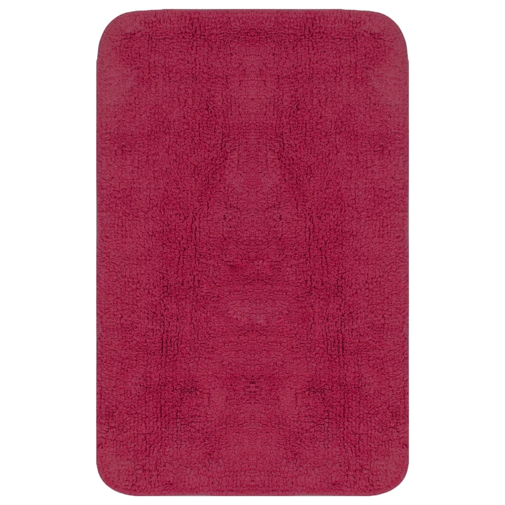 Vidaxl Bathmatting Set Fabric Fuchsia 3 pièces