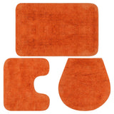 Vidaxl Bathmatting Set Fabric Orange 3 pezzi