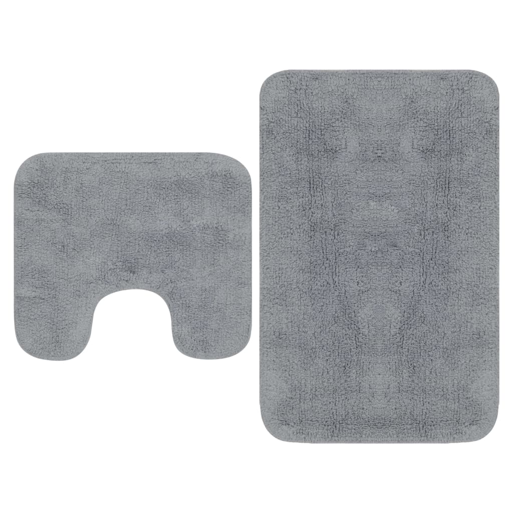 Vidaxl Bathmatting Set Fabric grigio 2 parti