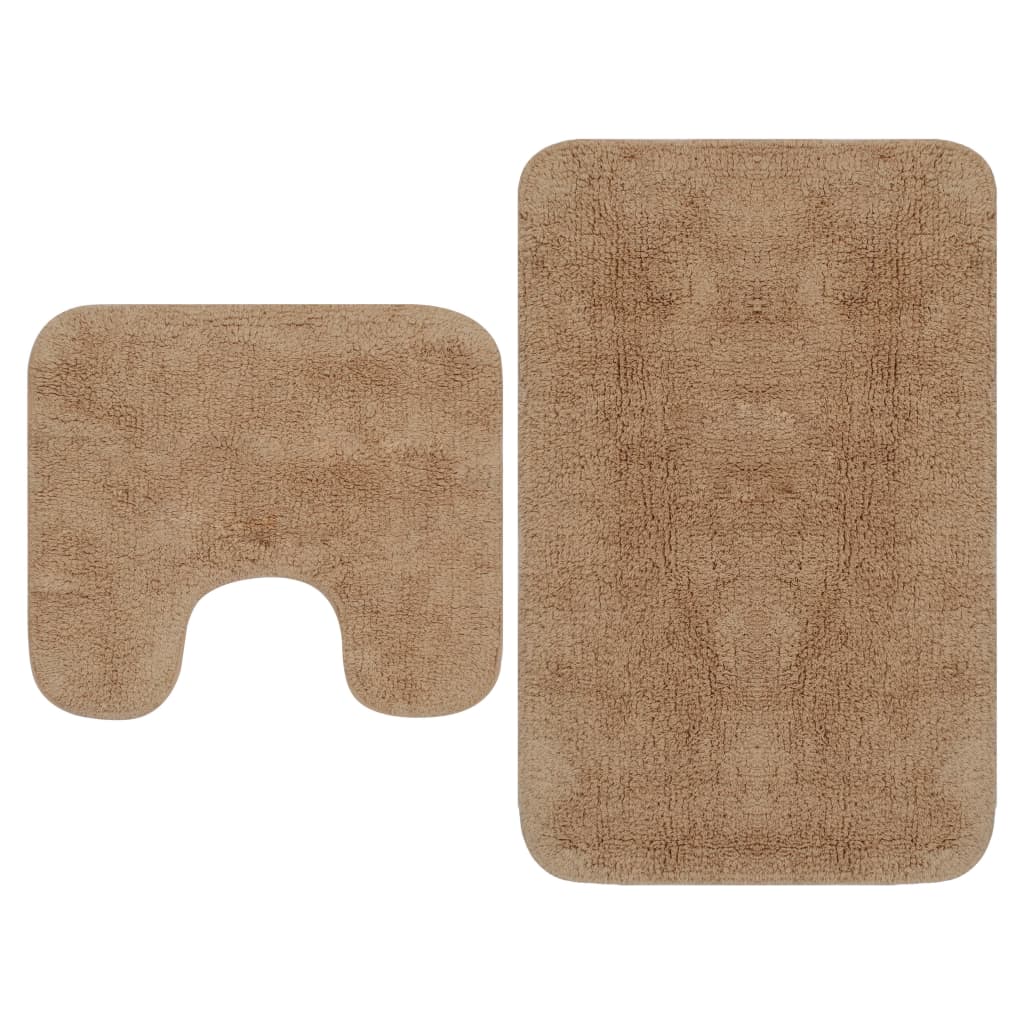 Vidaxl Bathmatting de tela beige 2 partes