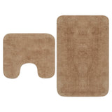 Vidaxl Bathmatting Ensemble de tissu beige 2-PART