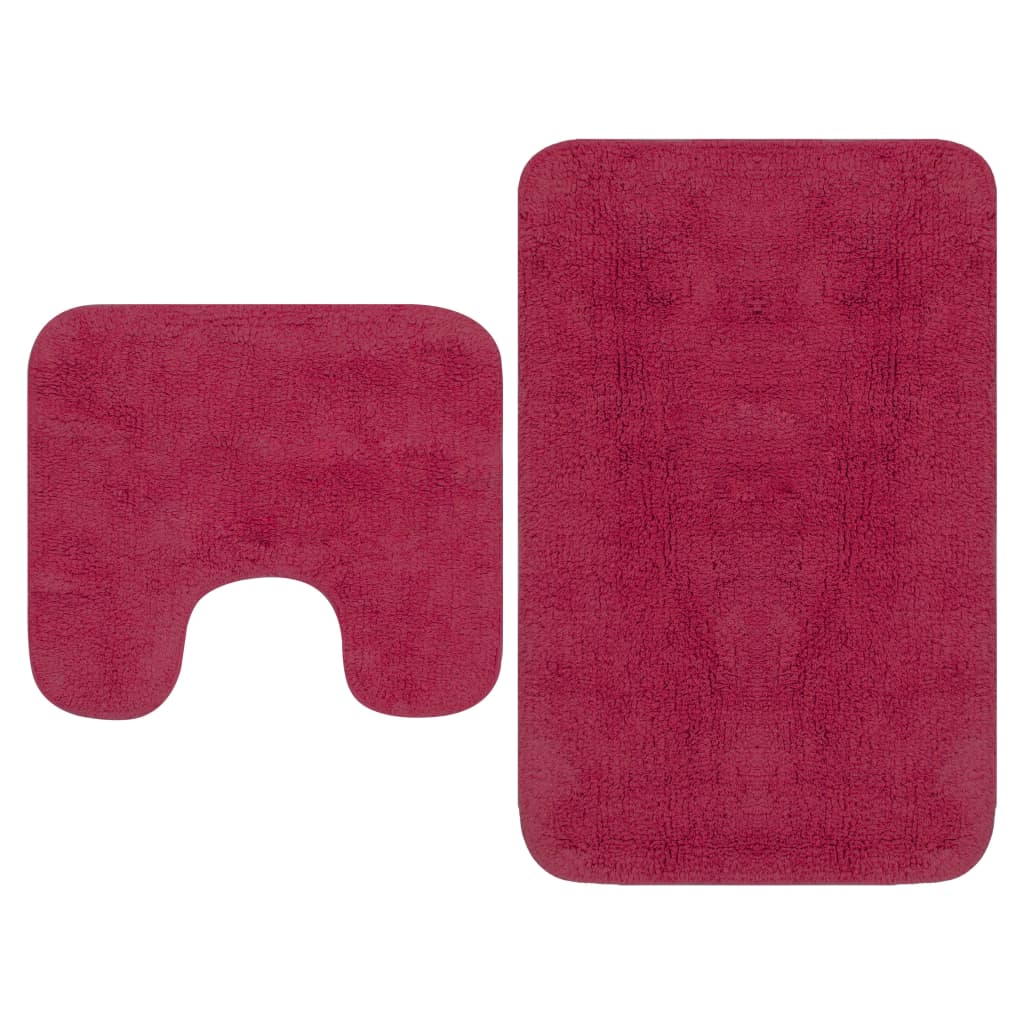 Vidaxl Bathmatting Set Fabric Fuchsia 2 pièces