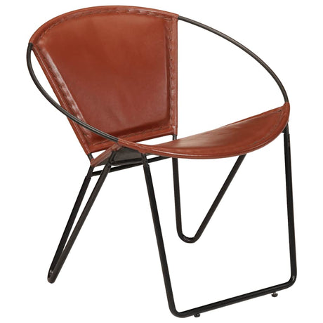 Vidaxl stoel echt leer bruin