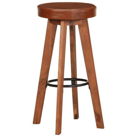 Vidaxl barstoelen 2 st echt leer en massief acaciahout