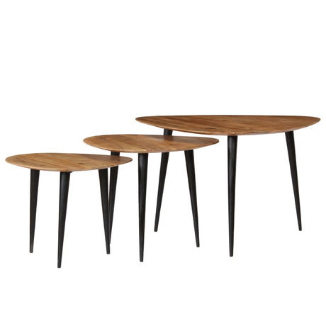 Vidaxl 3-delige salontafelset massief acaciahout