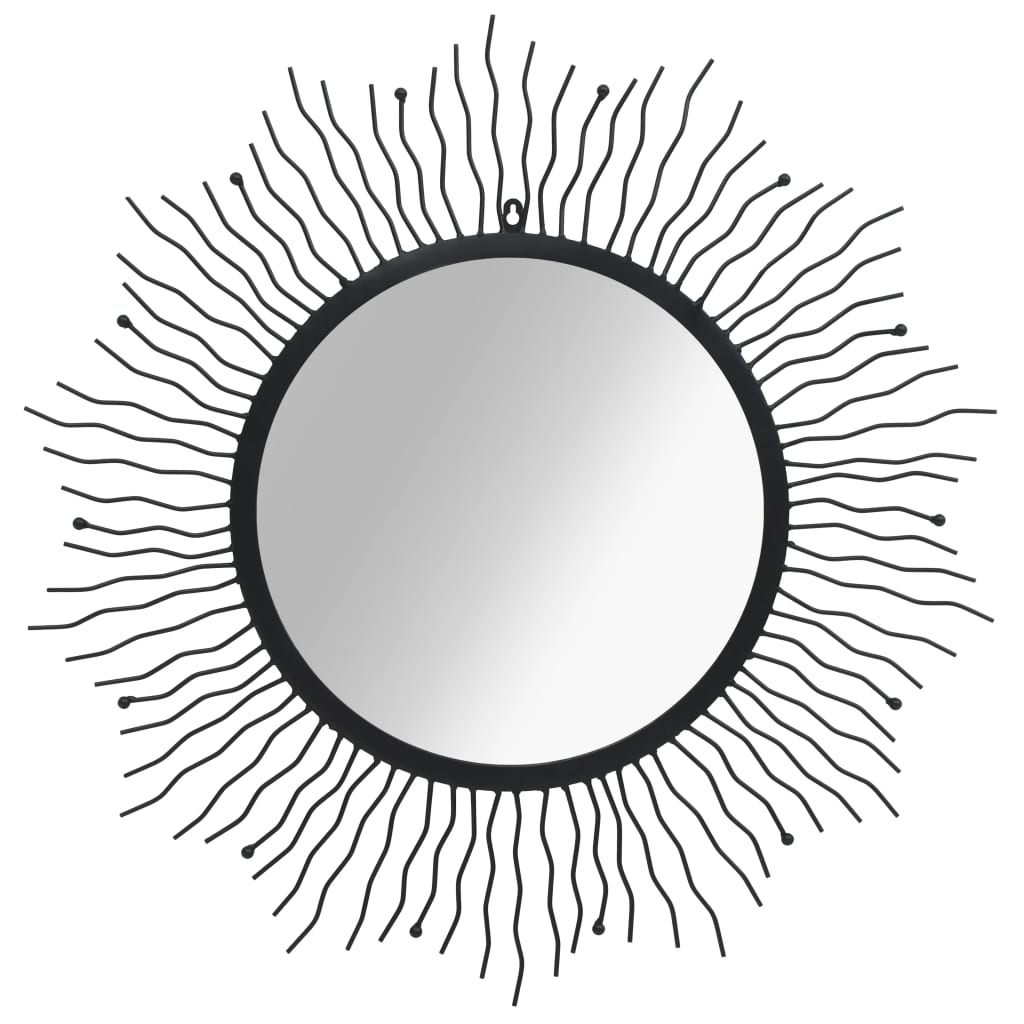 Vidaxl Wall Mirror Sunburst 80 cm černá