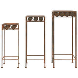 Vidaxl Plant Stand Set Vintage Style Metal Rost Color 3-Piece