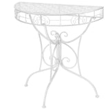 Vidaxl bijzettafel vintage stijl half rond 72x36x74 cm metaal zilver