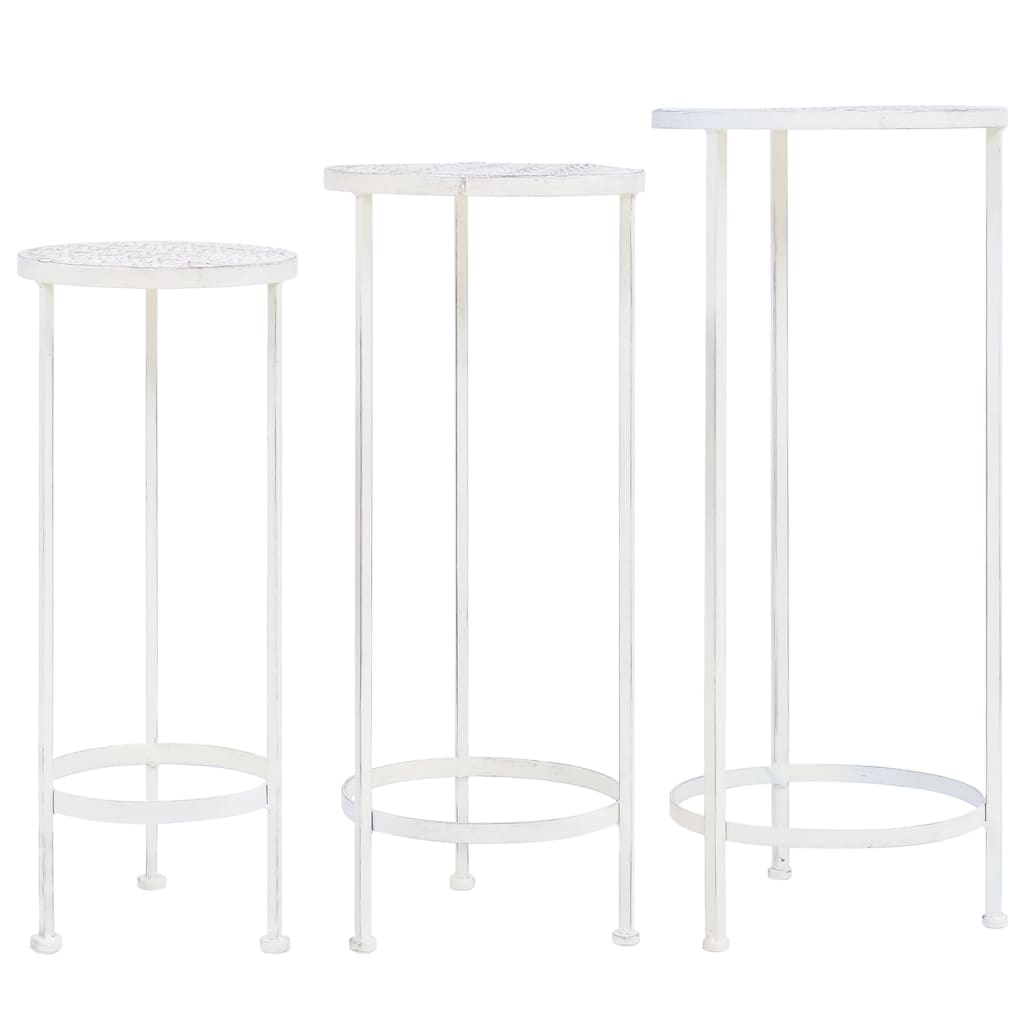 Vidaxl 3-delte planter Stand Set Vintage Style Metal Antique White