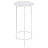 VIDAXL 3-teilig Pflanzenstandset Vintage Style Metal Antique White