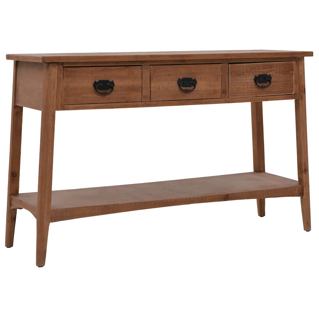 Vidaxl wandtafel 126x40x77,5 cm massief vurenhout bruin