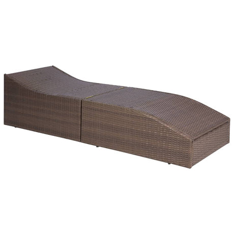 Vidaxl ligbed met kussen poly rattan bruin