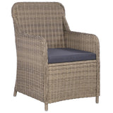 Vidaxl tuinstoelen 2 st met kussens poly rattan bruin