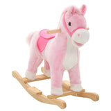 Vidaxl Hobbeldier Horse 65x32x58 cm peluche rosa