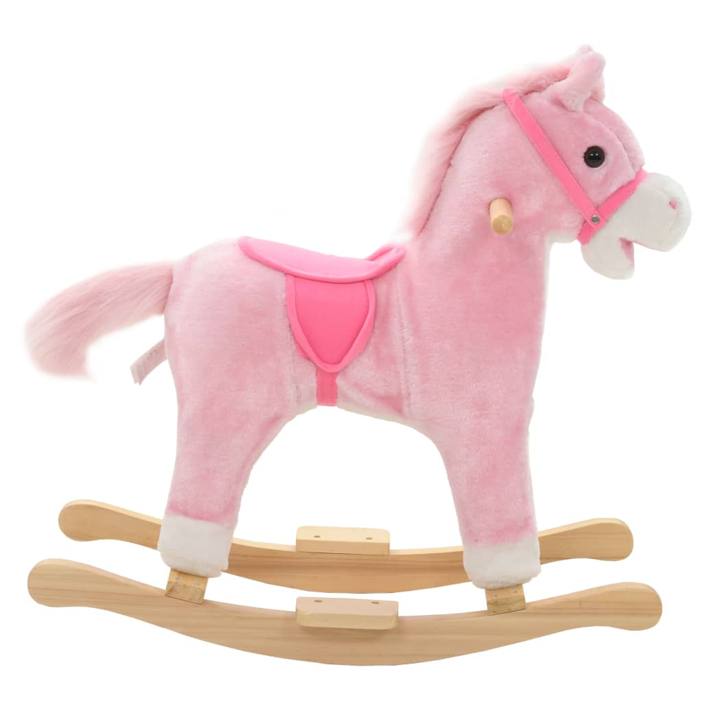 Vidaxl Hobbeldier Horse 65x32x58 cm peluche rosa