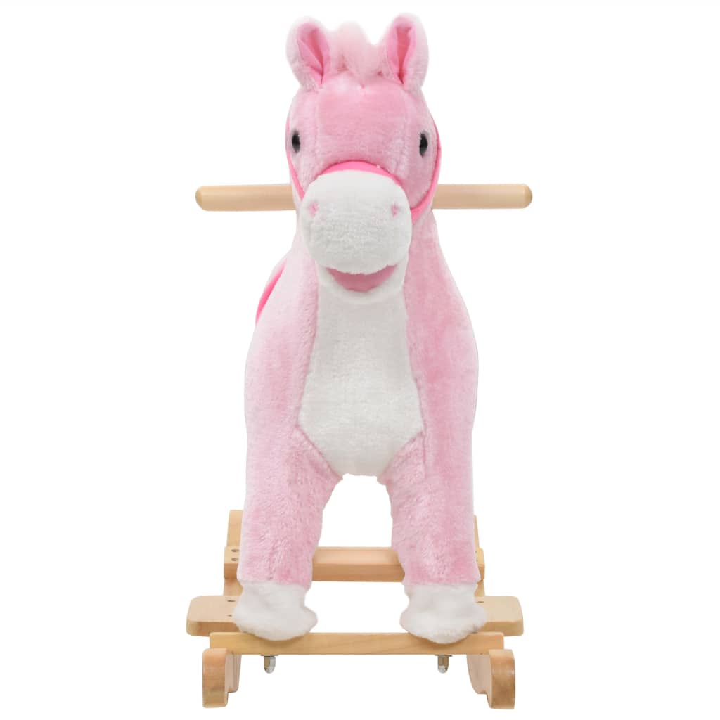 Vidaxl Hobbeldier Horse 65x32x58 cm peluche rosa