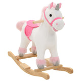 Vidaxl Hobbelier Unicorn 65x32x58 cm peluche bianco e rosa