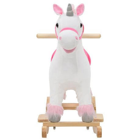 Vidaxl Hobdecker Unicorn 65x32x58 cm Plüsch weiß und rosa