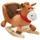 Vidaxl Hobbeldier Horse con schienale 60x32x50 cm marrone peluche