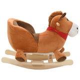 Vidaxl Hobbeldier Horse con schienale 60x32x50 cm marrone peluche