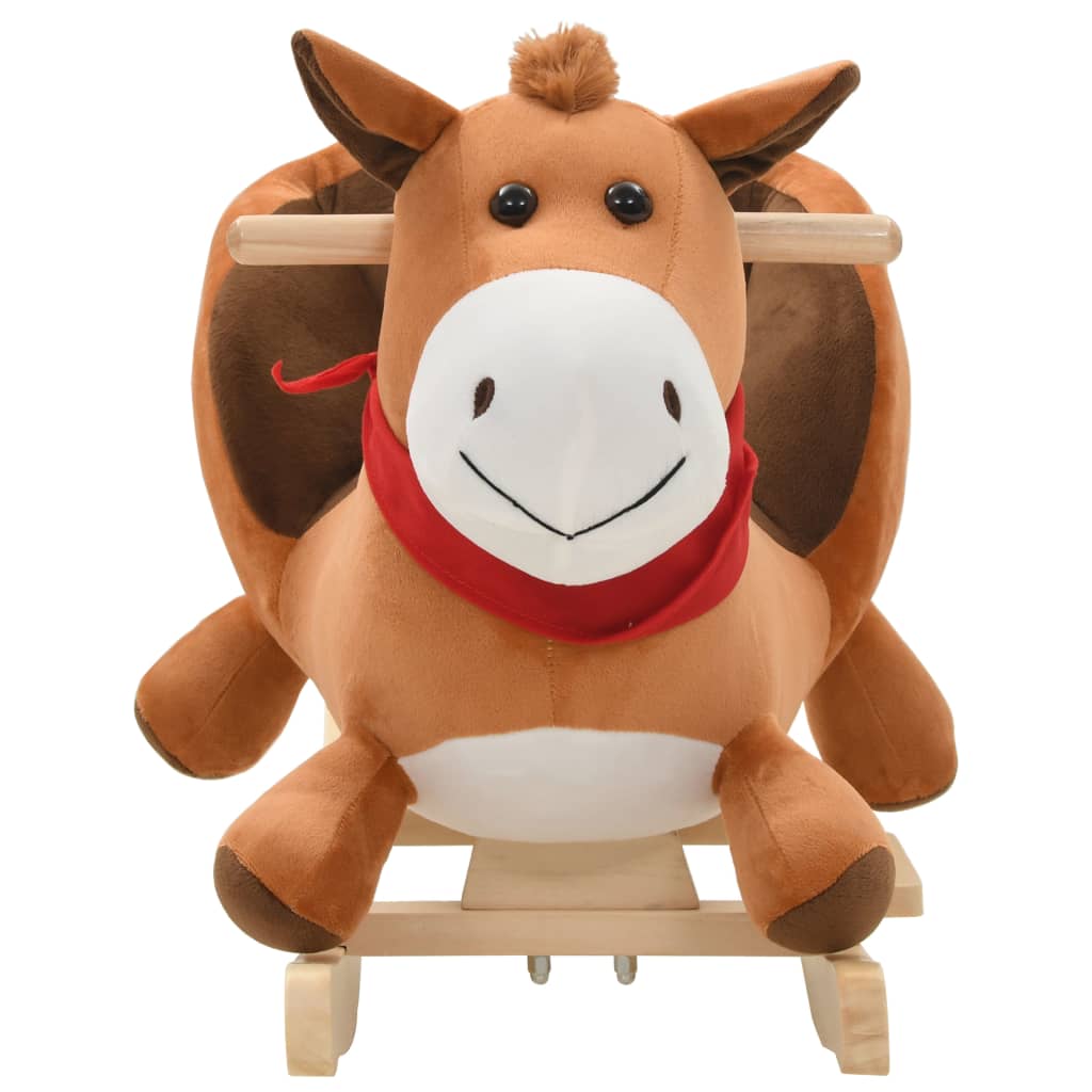 Vidaxl Hobbeldier Horse con schienale 60x32x50 cm marrone peluche