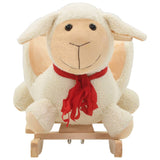 Vidaxl Hobbelier Schaap con backrest 60x32x50 cm peluche blanco