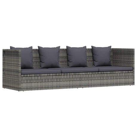 Vidaxl tuinbed 200x60 cm poly rattan grijs