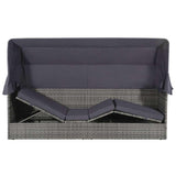 Vidaxl tuinbed met luifel 205x62 cm poly rattan grijs