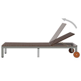 Vidaxl ligbed met wieltjes poly rattan bruin