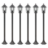 Vidaxl -Pfahlbeleuchtung für Garten E27 110 cm Aluminium Bronze 6 Stcs