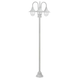 Vidaxl paalverlichting tuin e27 220 cm aluminium wit 3-delig