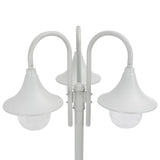 Vidaxl Paal Lighting Garden E27 220 cm Aluminium Weiß 3-Stück