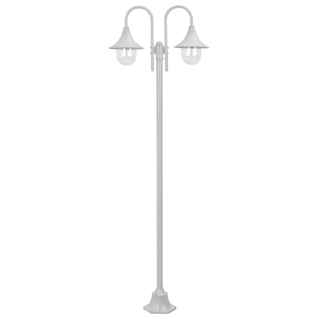 Vidaxl Paal Lighting Garden E27 220 cm aluminiowy biały 2-częściowy