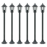 Vidaxl -Pfahlbeleuchtung für Garten E27 110 cm Aluminium dunkelgrün 6 STs
