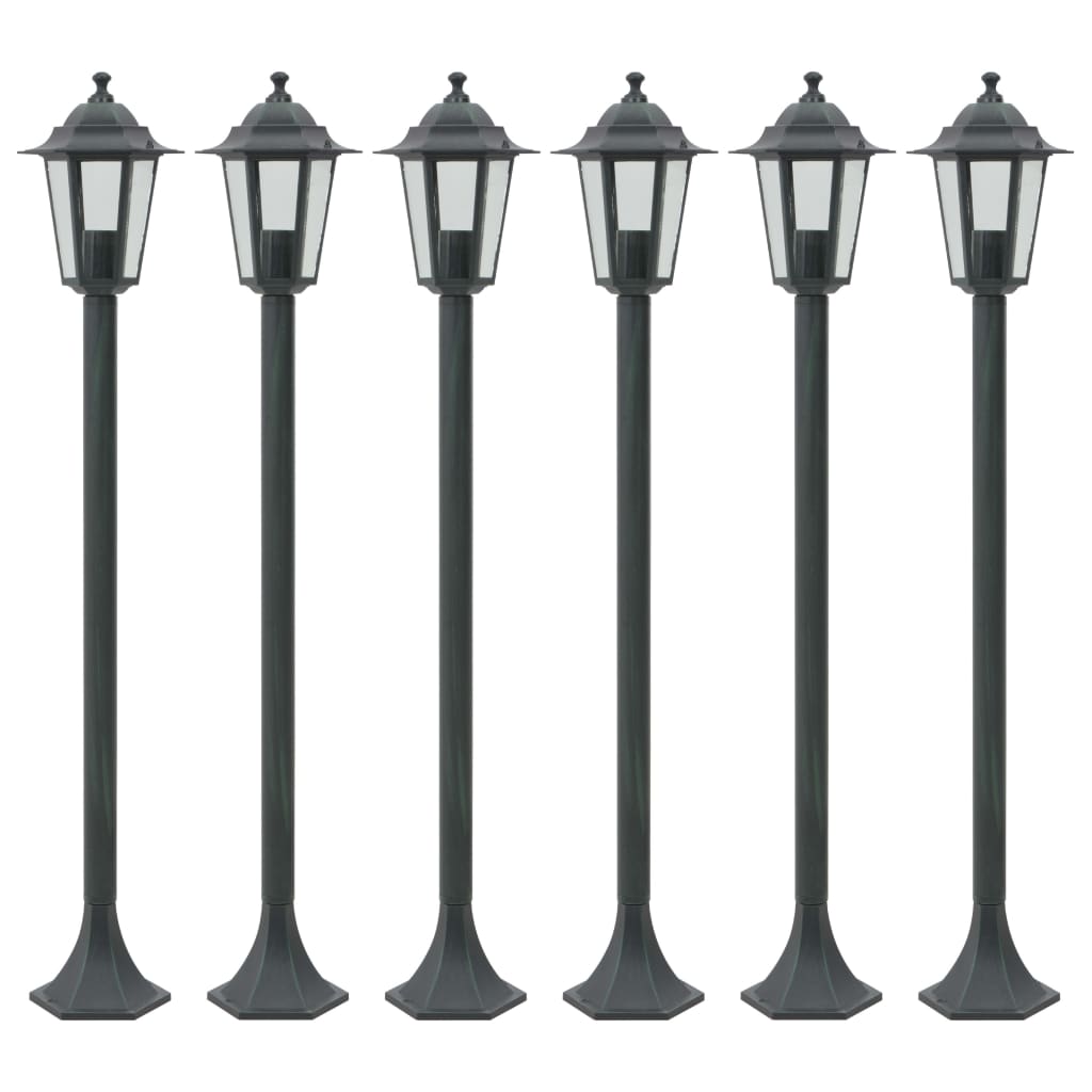 VidaXl Pile Lighting for Garden E27 110 CM Aluminum Dark green 6 sts