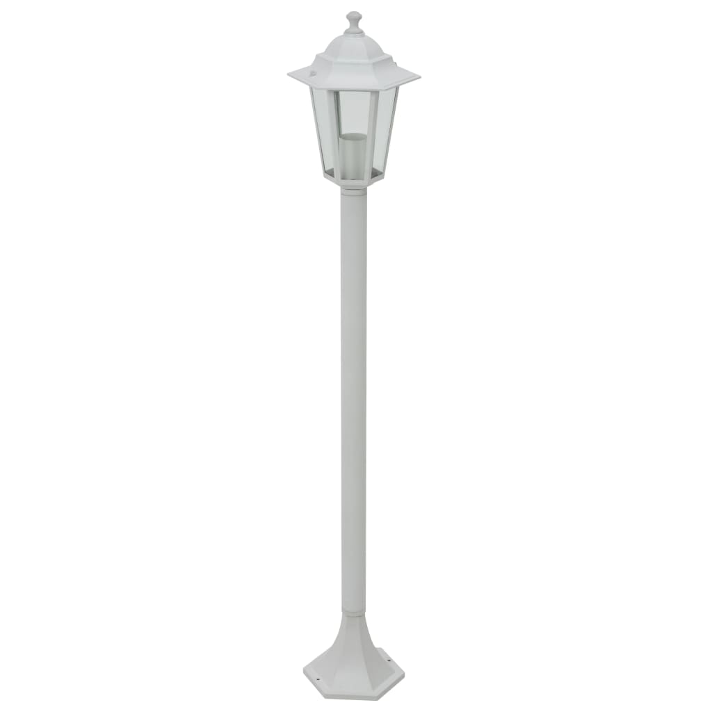 Vidaxl paalverlichting voor tuin e27 110 cm aluminium wit 6 st