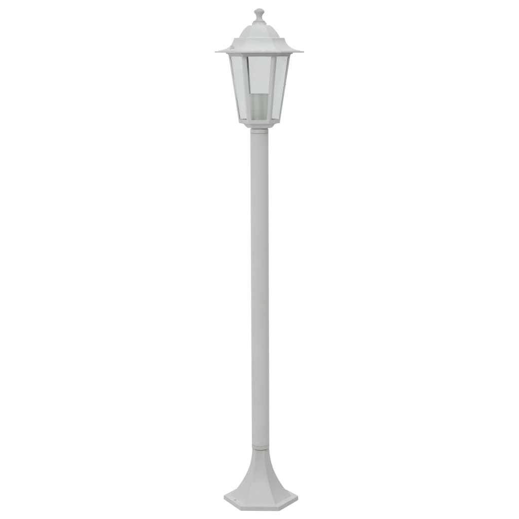 Vidaxl paalverlichting voor tuin e27 110 cm aluminium wit 6 st