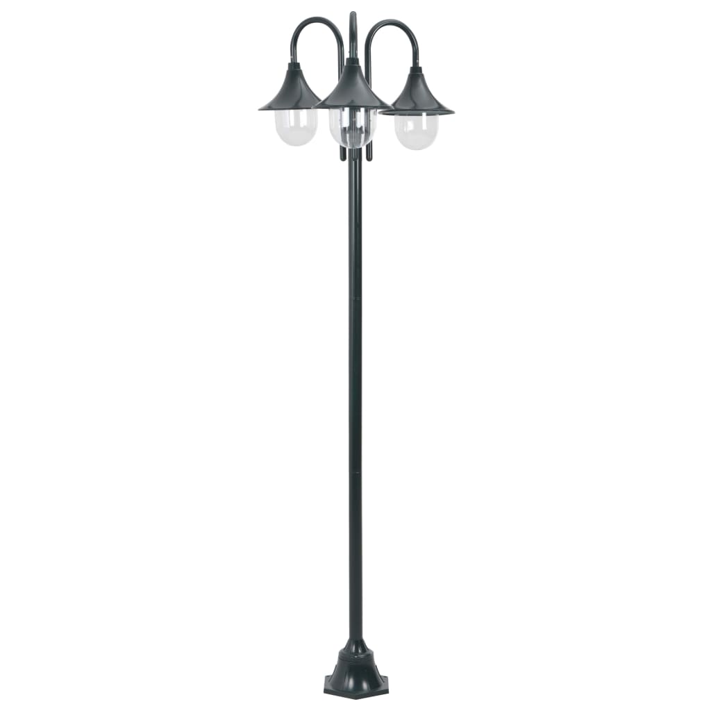 Vidaxl Paal Lighting Garden E27 220 CM Aluminum Dark green 3-piece