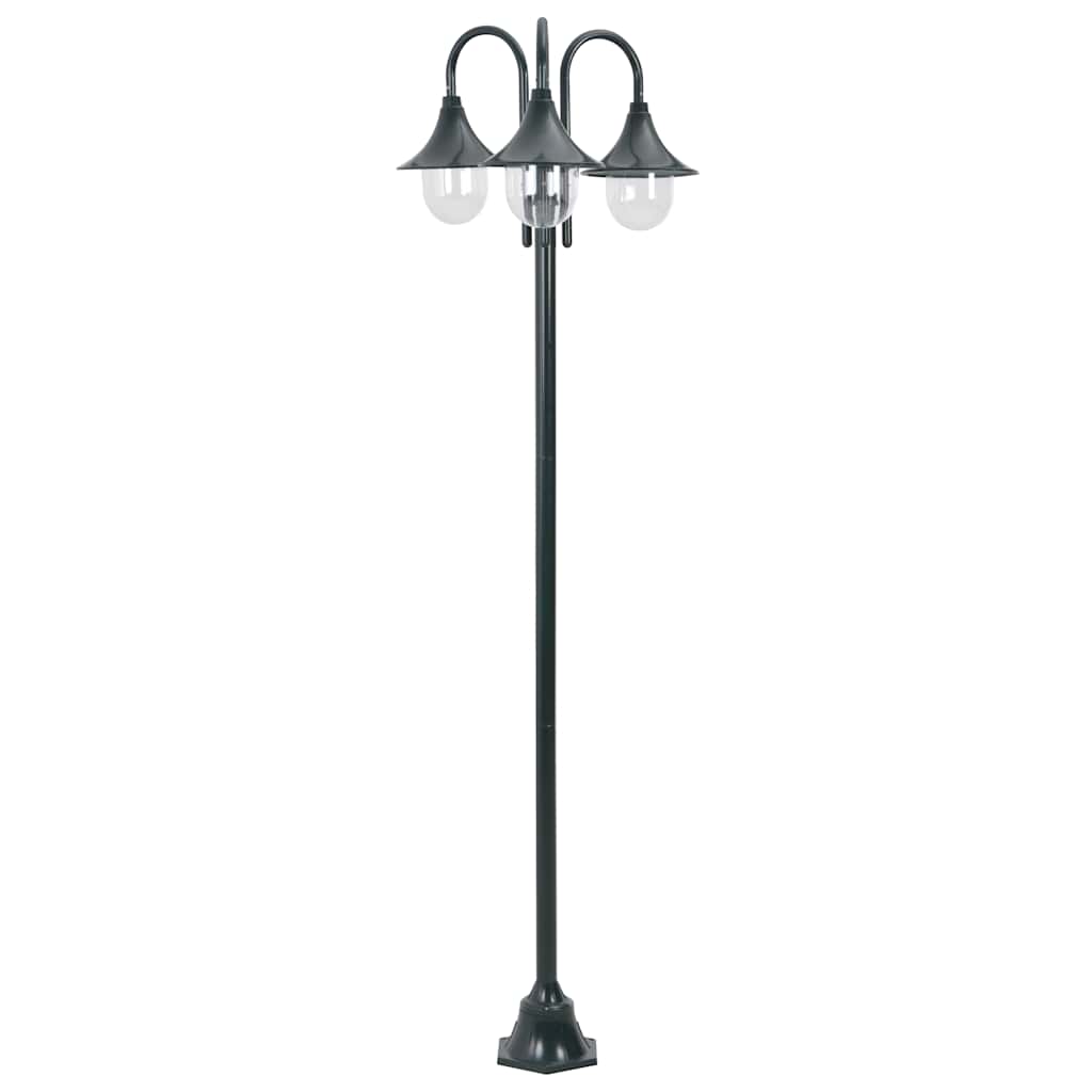 Vidaxl Paal Lighting Garden E27 220 cm Aluminium Dunkelgrün 3-teilig